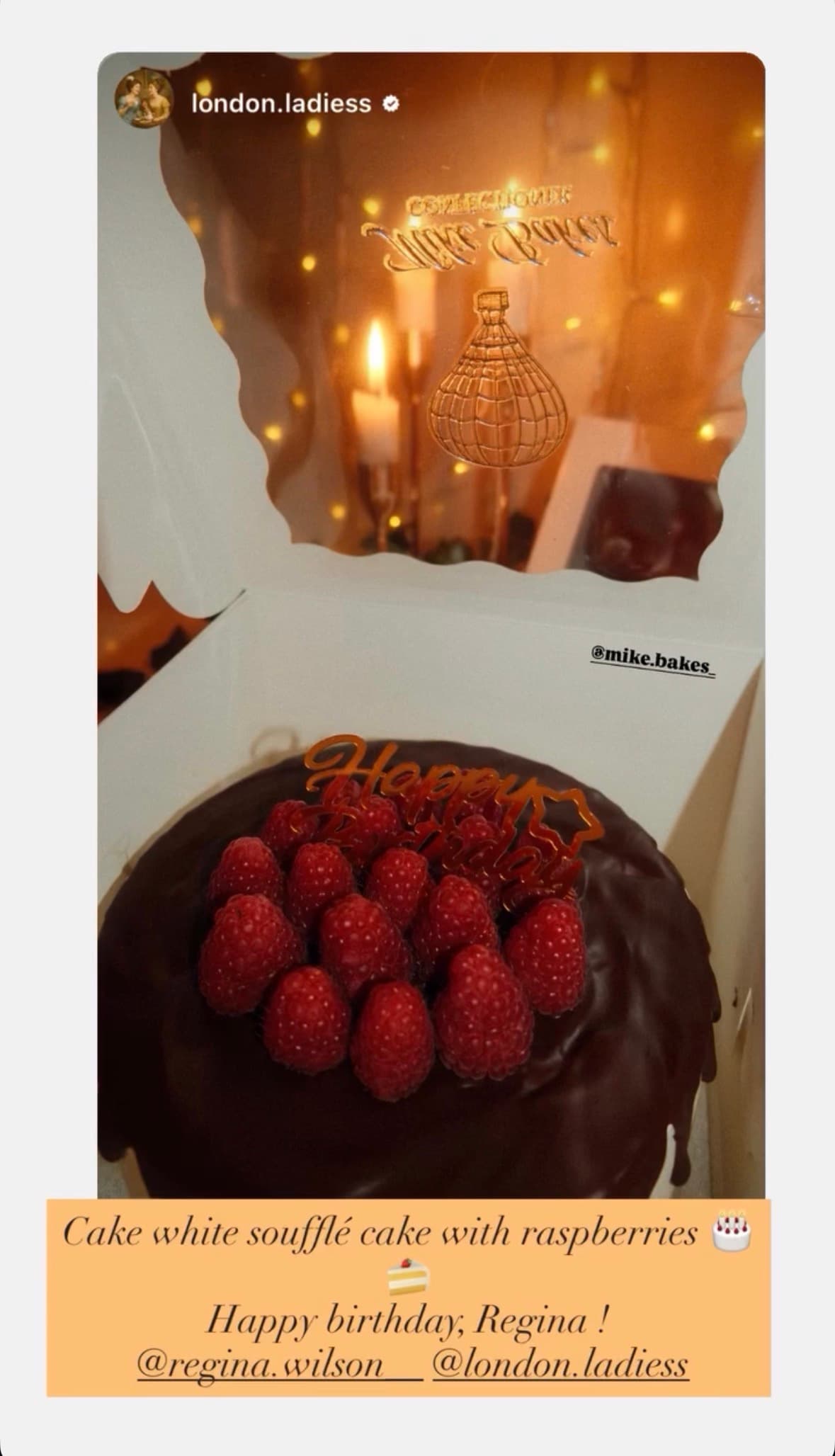 A customer message about Bird's Milk Cake
