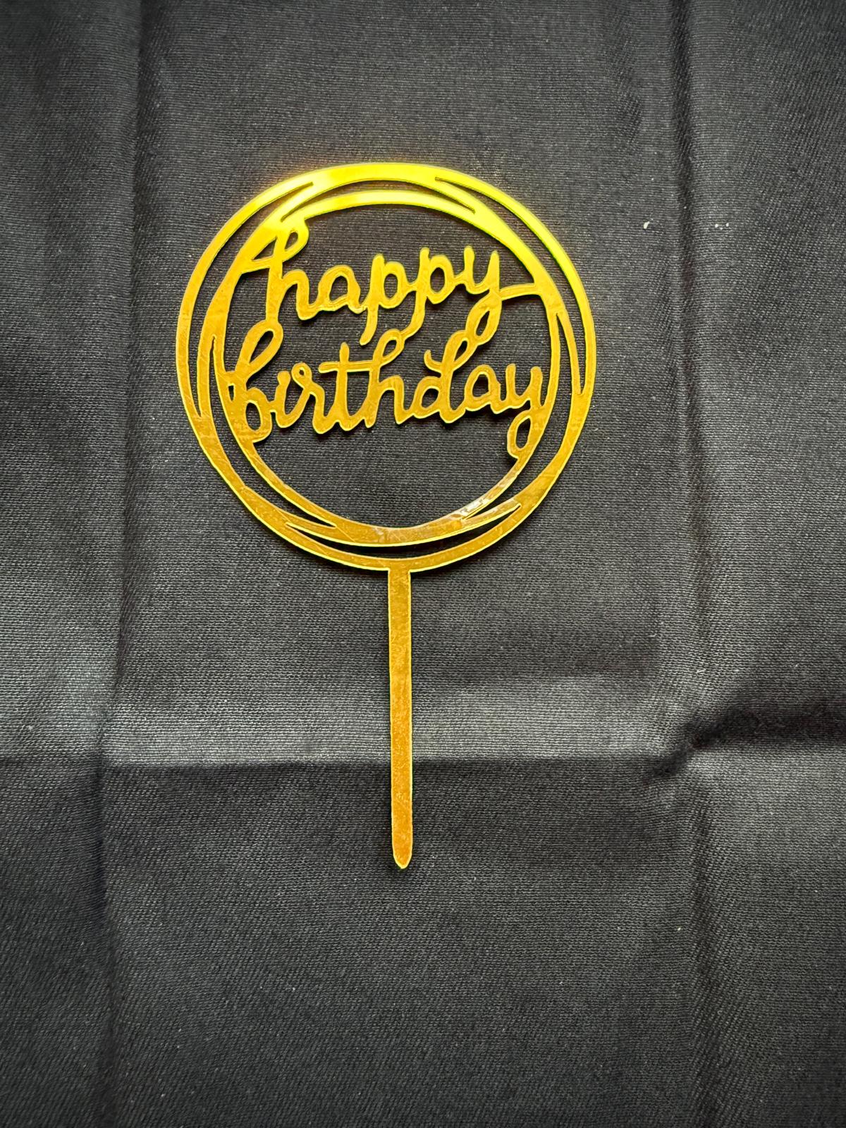 Happy Birthday topper, double ring