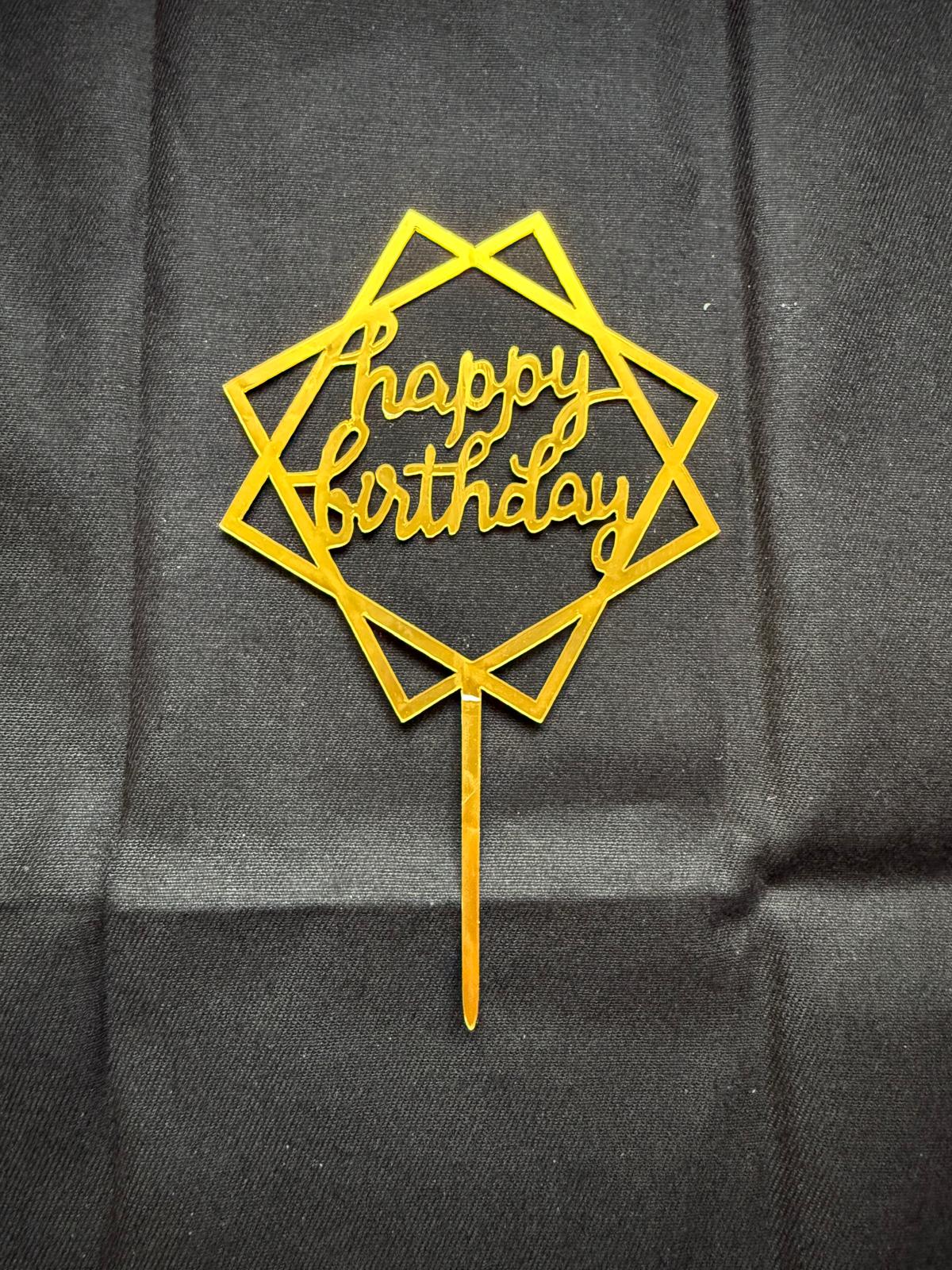 Happy Birthday topper, geometric frame