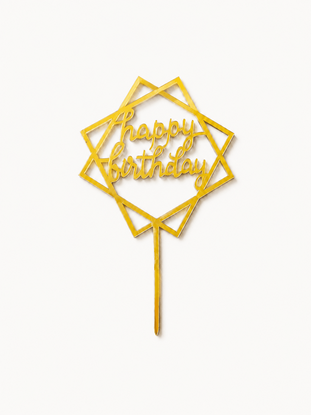 Happy Birthday topper, geometric frame