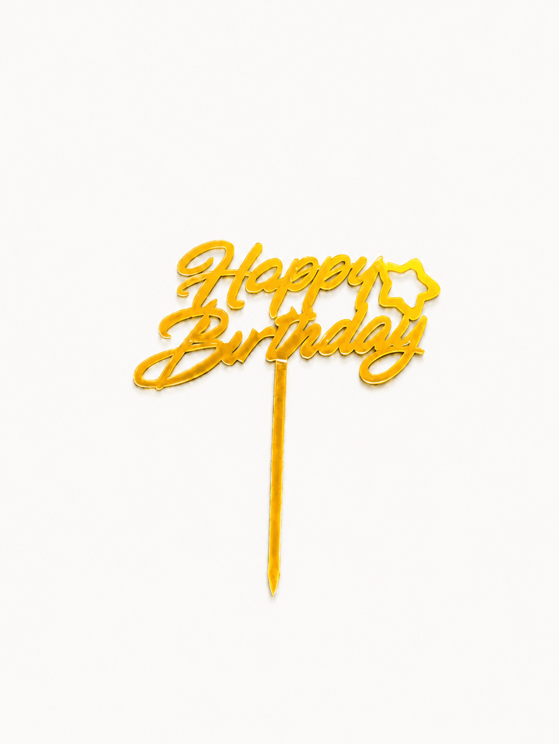Happy Birthday topper, script with star