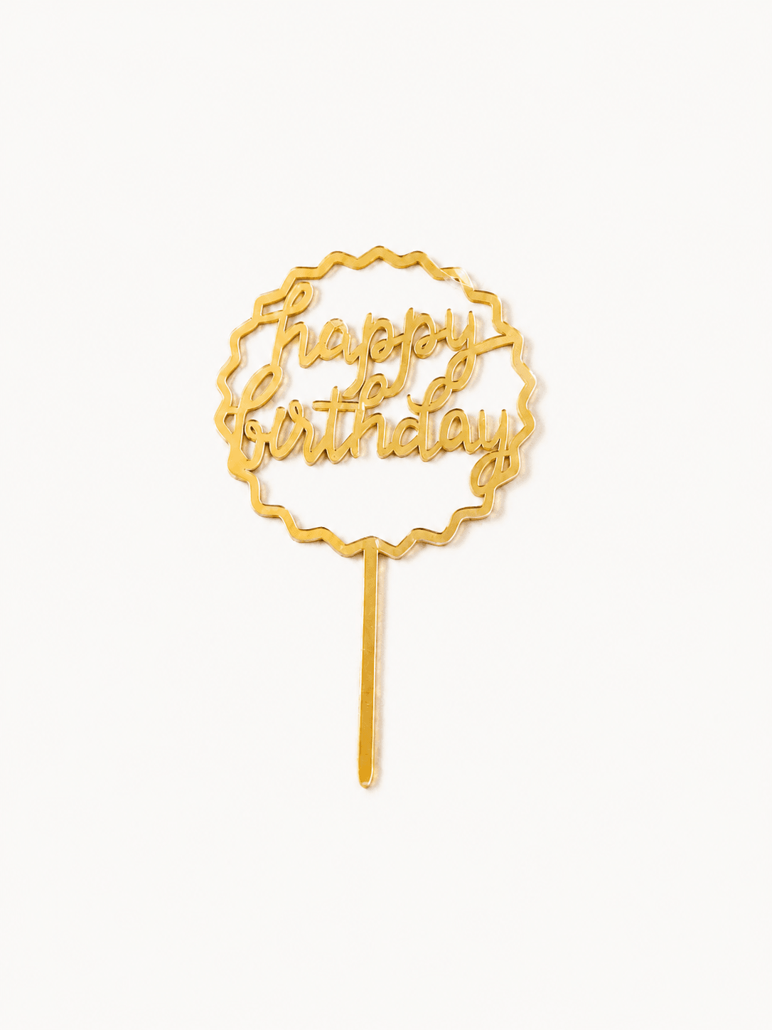 Happy Birthday topper, scalloped circle