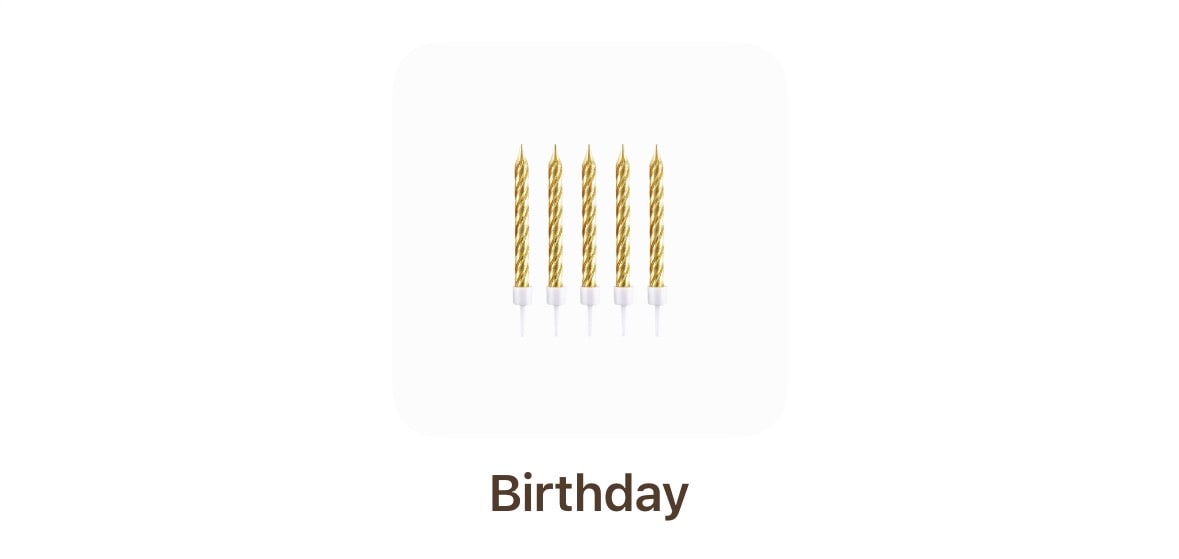 Gold birthday candles