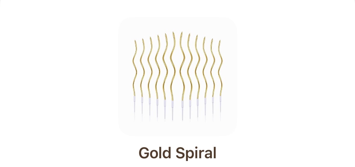 Gold spiral candles