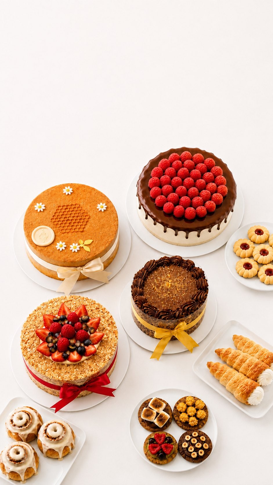 A honey cake being finished by hand at Mike Bakes in Belgravia