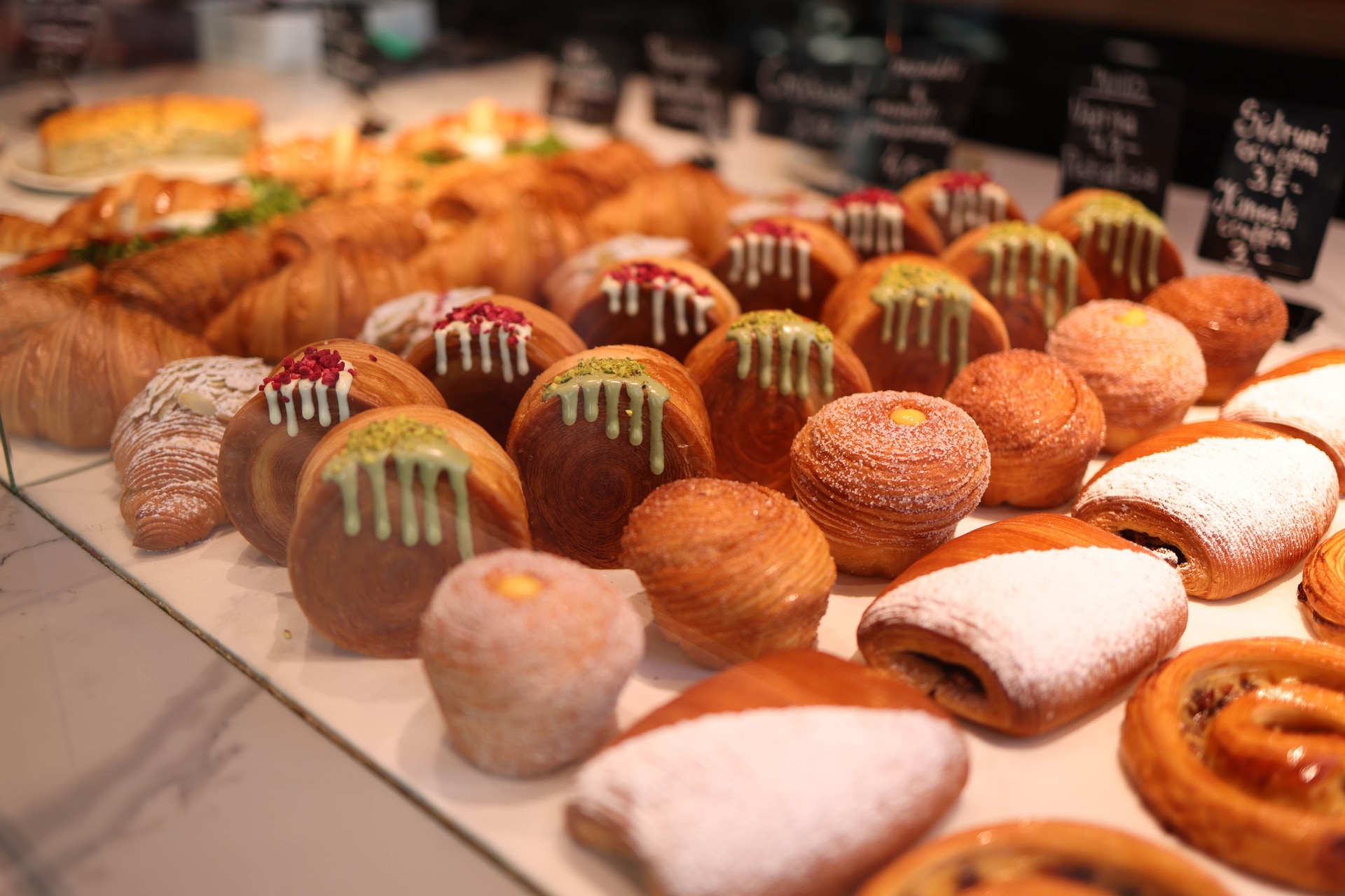 A selection of traditional Eastern European pastries on a tray