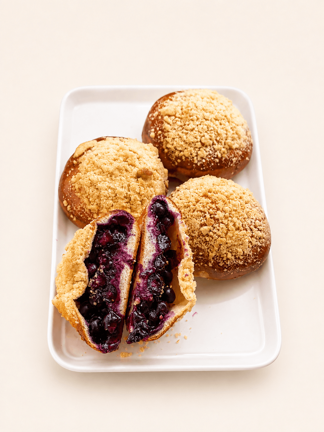 Blueberry Streusel Buns - 4 pcs